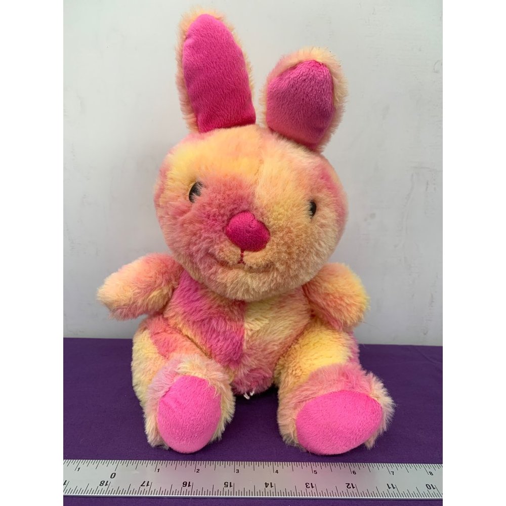 2019 Animal Adventures Bunny Tie-dyed Pastel Pink Accents, 11 Inch Sitting Child
